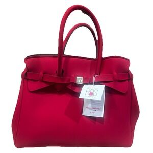 Save My Bag Women's Lightweight Solid Print Bag Tote Save Miss Plus Red